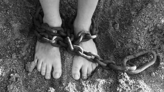 链, 双脚, 沙子, 束缚, 监狱, dom, 惩罚