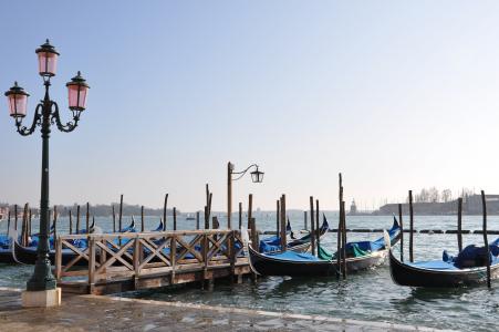 威尼斯, 一瞥, 吊船, 贡多拉-传统的船, 旅游目的地, 系泊, 航海的船只