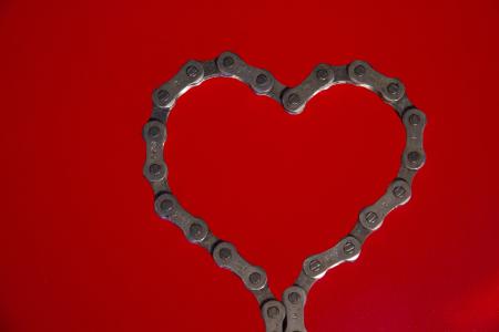 心, 情人节那天, 自行车链, 红色, 链, 假日, 心形
