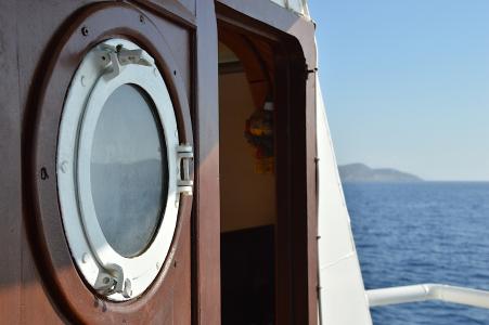 天星渡轮码头, 希腊, chalki, 岛屿, 舷窗, 海, 假日