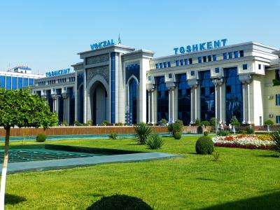 火车站, 塔什干, 乌兹别克斯坦, 到达, 离开, 旅行, 火车