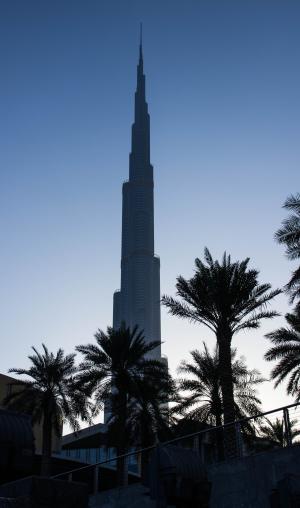 迪拜塔, 世界上最高的建筑, 迪拜, 摩天大楼, u a e, 世界纪录, 棕榈树