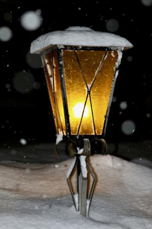 灯笼, 光, 降雪量, 雪, 冬天, 黑暗, 低温