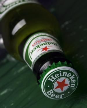 喜力啤酒, 帽, 瓶, 酒精, 啤酒, 绿色