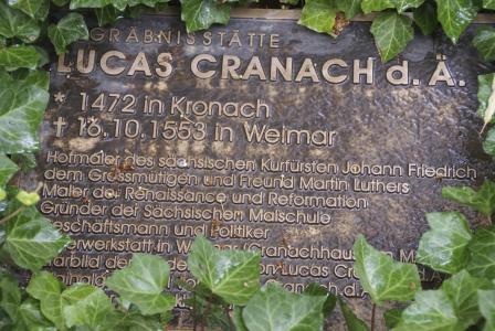 卢卡斯 cranach-抢, 墓碑, 青铜器, 埃尔福特, 德国图林根州, 标题, 注意