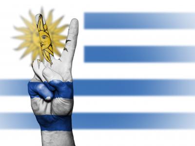 乌拉圭, 和平, 手, 国家, 背景, 旗帜, 颜色