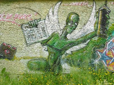 graffitty, 奥格斯堡, 绿色, 石头, 喷雾器