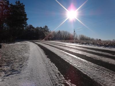 冰, 雪, 冰冷, 乡间小路, 滑, 冬天, 北卡罗莱纳州