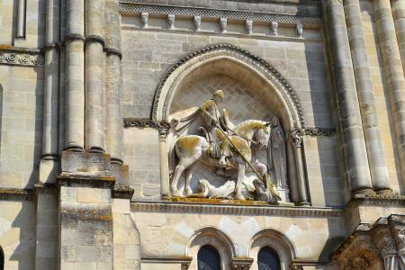 波尔多, saint-georges, 立面, 教会, 高浮雕, 石头教会, 骑士