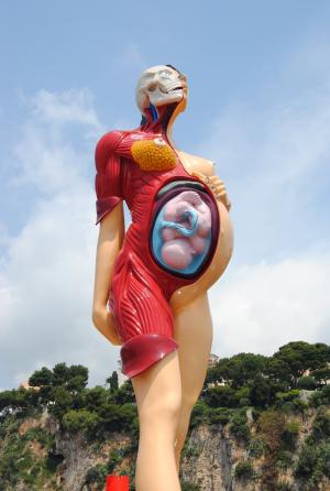 雕像, 摩纳哥, 海洋学博物馆, 赫斯特, 展览, 怀孕, 里面的孩子
