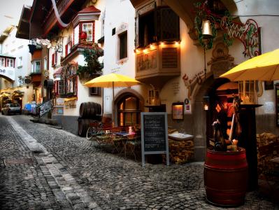 kufstein, 小巷, 浪漫, 老, 历史, 葡萄酒吧, 建筑外观