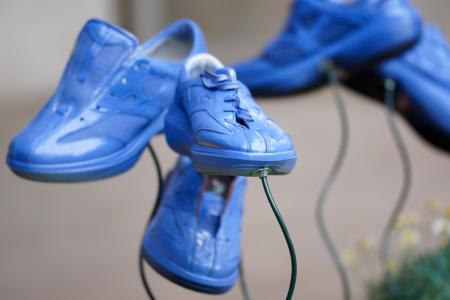 鞋子, 运动鞋, 花坛, 艺术, 蓝色