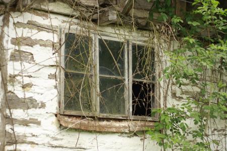 窗口, 老, 玻璃, 墙上, 首页, 房子, 年份