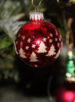 杉木球, 圣诞摆设, 圣诞树, 圣诞节, 圣诞饰品, 圣诞装饰品, 红色圣诞树球