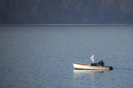 康斯坦茨湖, 启动, 垂钓者, 鱼, 水, 湖, 帆船