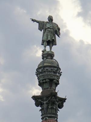 christoph, 哥伦布, 雕像, 巴塞罗那, 西班牙, 蓝色, 图