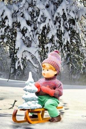 大会, 幻灯片, 娃娃, 瓷娃娃, 圣诞树, 雪橇, 雪
