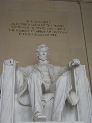 林肯, 华盛顿特区, 雕像, 纪念, 坐