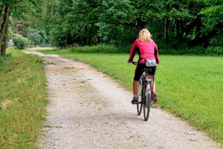 骑自行车, 循环路径, 自行车路径, 自行车, 骑自行车的人, 人, 女人