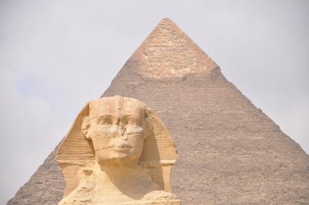埃及, 狮身人面像, 金字塔, 开罗, 给, 纪念碑, 古代