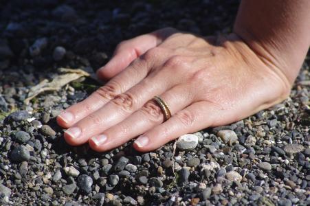 戒指, 订婚, 沙子, 海滩, 手, 手, 人类