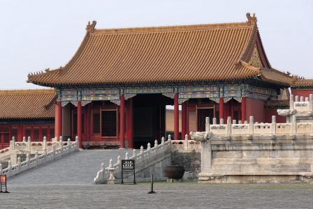 中国, 北京, 护栏, 装饰, 帝国旗帜, 皇帝, 建筑