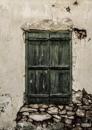 塞浦路斯, 帕拉利姆尼, 老房子, 窗口, 废墟, 绿色, 传统