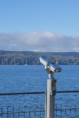 双筒望远镜, 康斯坦茨湖, 湖, 视图, 望远镜, 遥远, 不锈钢
