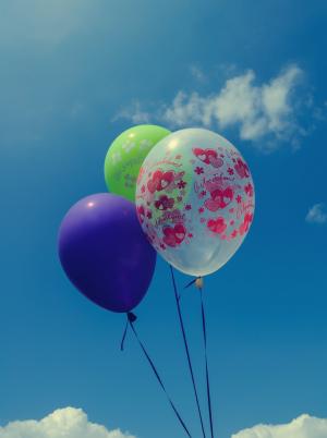 气球, 空气, 问候, 背景, 天空, 爱, 假日