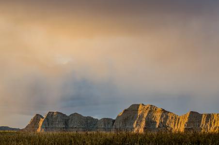 荒地, 岩层, 南达科他州, 国家公园, 景观, 天空, 蓝色