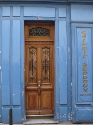 门, 木材, 蓝色, 存储, 商店, 前, 古董