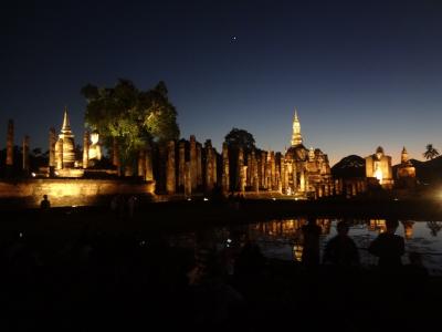 暮光之城, 寺庙建筑群, 旅行, 感兴趣的地方, 泰国, 亚洲, sukkhothai