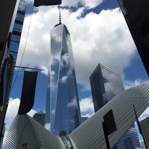 纽约, 建设, 世界贸易中心, 曼哈顿, 玻璃, 纪念, 云的天空