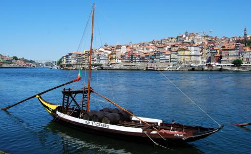 小船, 古代, 波尔图, 葡萄牙, 河, 葡萄酒, 运输