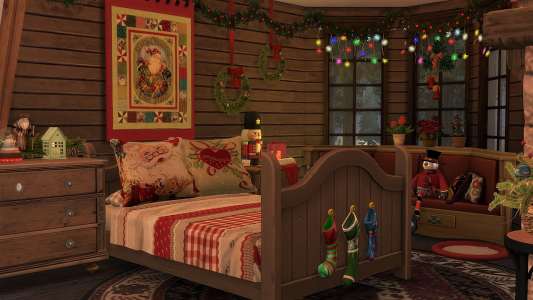 儿童的卧室在圣诞节全高清壁纸和背景图像