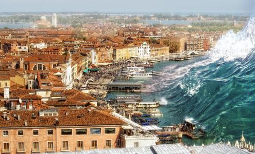 海啸逼近意大利威尼斯全高清壁纸和背景