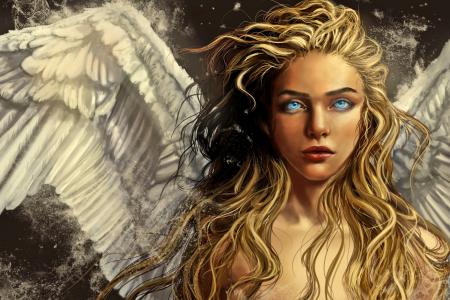 蓝眼睛的天使全高清壁纸和背景图像