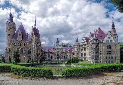 在波兰的Moszna城堡全高清壁纸和背景图像