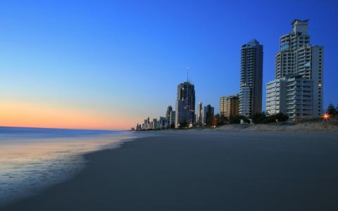 黄金海岸昆士兰是一个受欢迎的旅游目的地全高清壁纸和背景图像