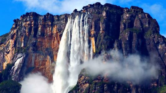 安赫尔瀑布在委内瑞拉全高清壁纸和背景
