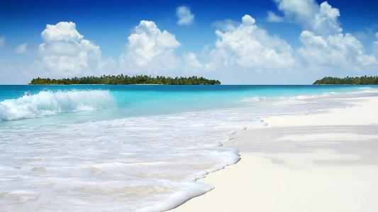 马尔代夫海滩,美丽在夏季全高清壁纸和背景