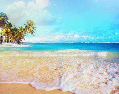 热带海滩5k视网膜超高清壁纸和背景