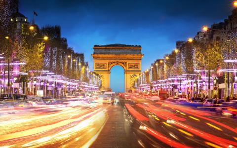 法国巴黎的香榭丽舍全高清壁纸和背景图像