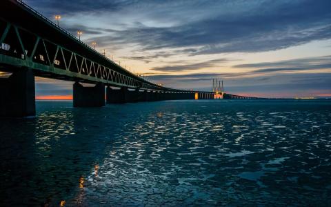 在瑞典厄勒海峡大桥/丹麦全高清壁纸和背景图像