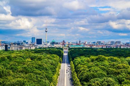 柏林,德国森林之间的道路全高清壁纸和背景图像