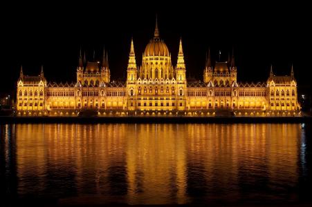 匈牙利议会大厦,也被称为议会布达佩斯全高清壁纸和背景图像