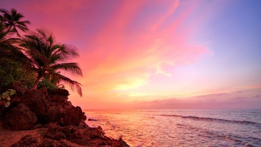 日落在波多黎各海岸4k超高清壁纸和背景