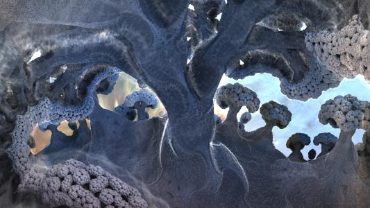 西兰花行星在冬季no2  - 三维分形艺术全高清壁纸和背景