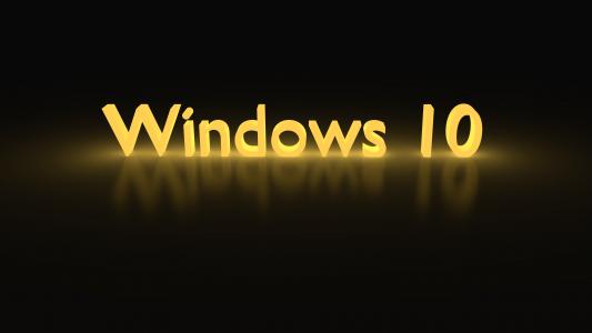 Windows 10黄色发光4k超高清壁纸和背景