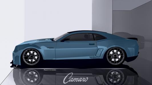 Camaro ZL-1在蓝色全高清壁纸和背景图像